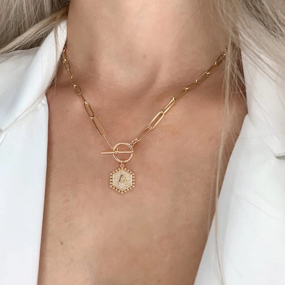SMILEST Layered Gold Necklaces for Women 14K Gold Plated Paperclip Chain  Necklace Gold Necklace Toggle Clasp Layering Necklaces for Women Gold  Jewelry for Women 
